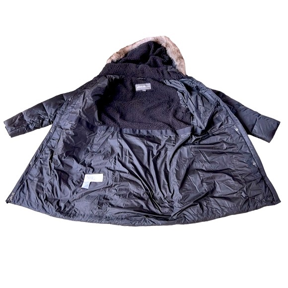 EDDIE BAUER Winter Sub Zero Down Fill Fleece Lined Coat Black EUC - Picture 8 of 16